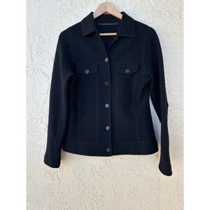 Wool Jacket Womens S Black Minimalist Tailored Classic Quiet Luxury Capsule